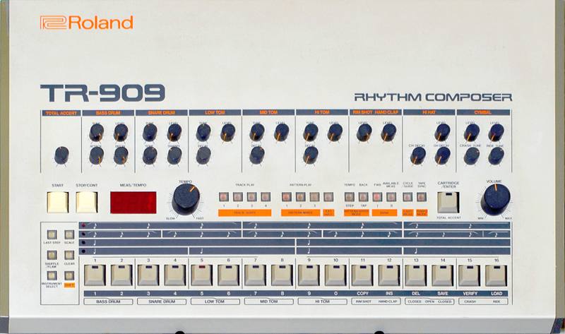A Roland TR-909 drum machine