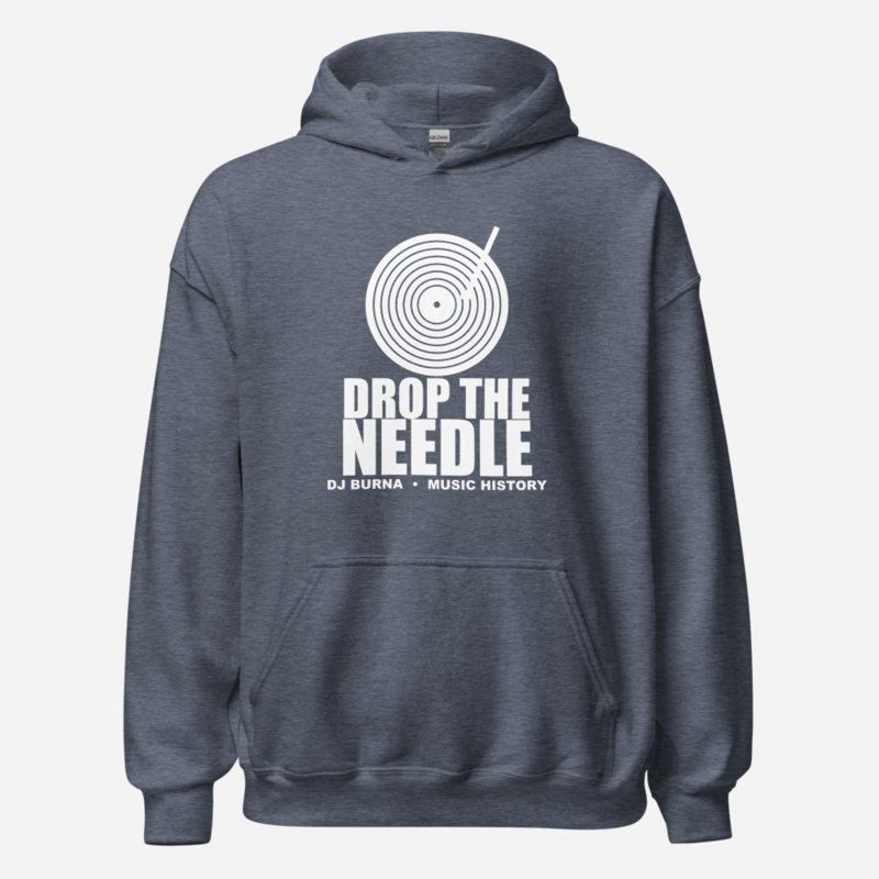 DJ Burna Drop The Needle Hoodie Heather Sport Dark Navy