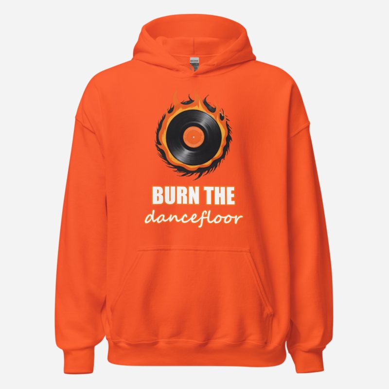 DJ Burna Burn The Dancefloor Vinyl Hoodie in Orange