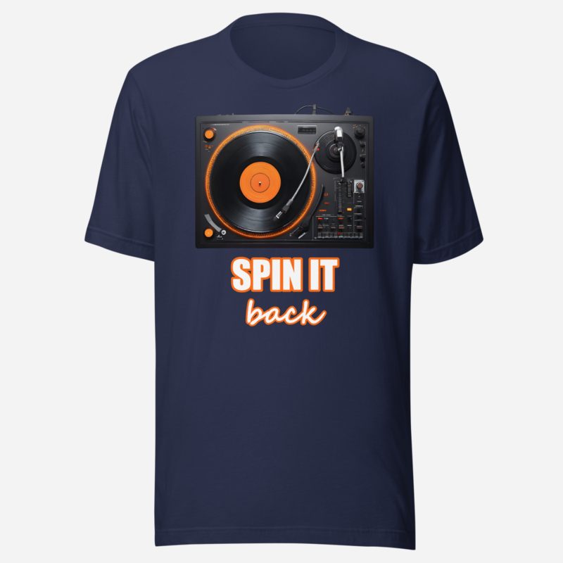 DJ Burna Spin It Back Deck Tee in Navy
