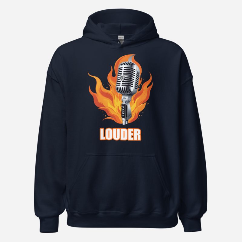 DJ Burna Louder Mic Hoodie in Navy