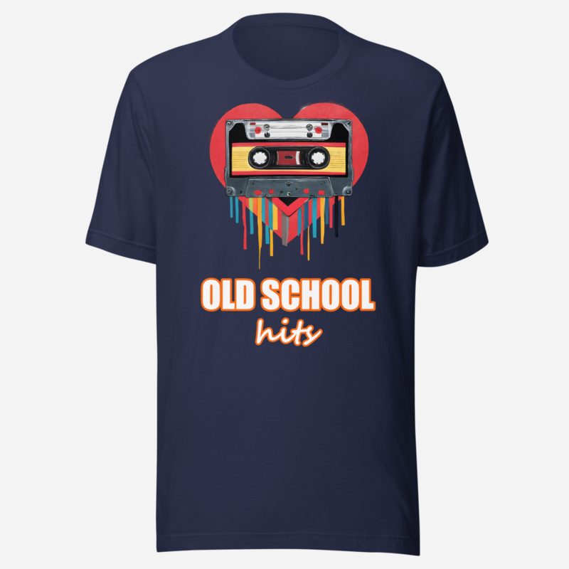 DJ Burna Old School Hits Tape Tee in Navy